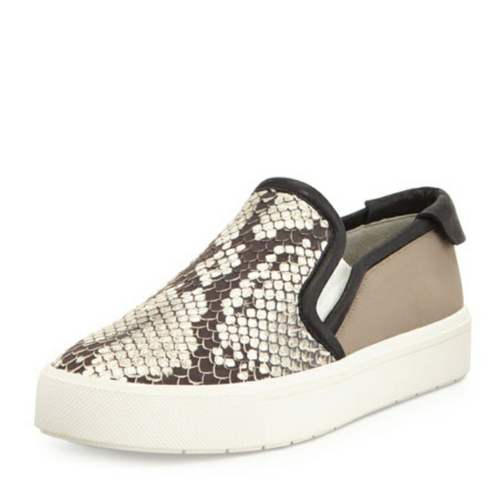 Vince Bram Snake Embossed Leather Sneakers
